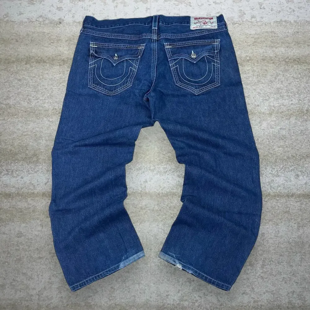 Vintage Y2K True Religion Skater Jeans 42x32 Ricky Fit Dark Wash Made in USA